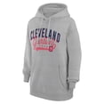 thumbnail image 2 of Women's G-III 4Her by Carl Banks  Heather Gray Cleveland Guardians Filigree Team Pullover Hoodie, 2 of 3