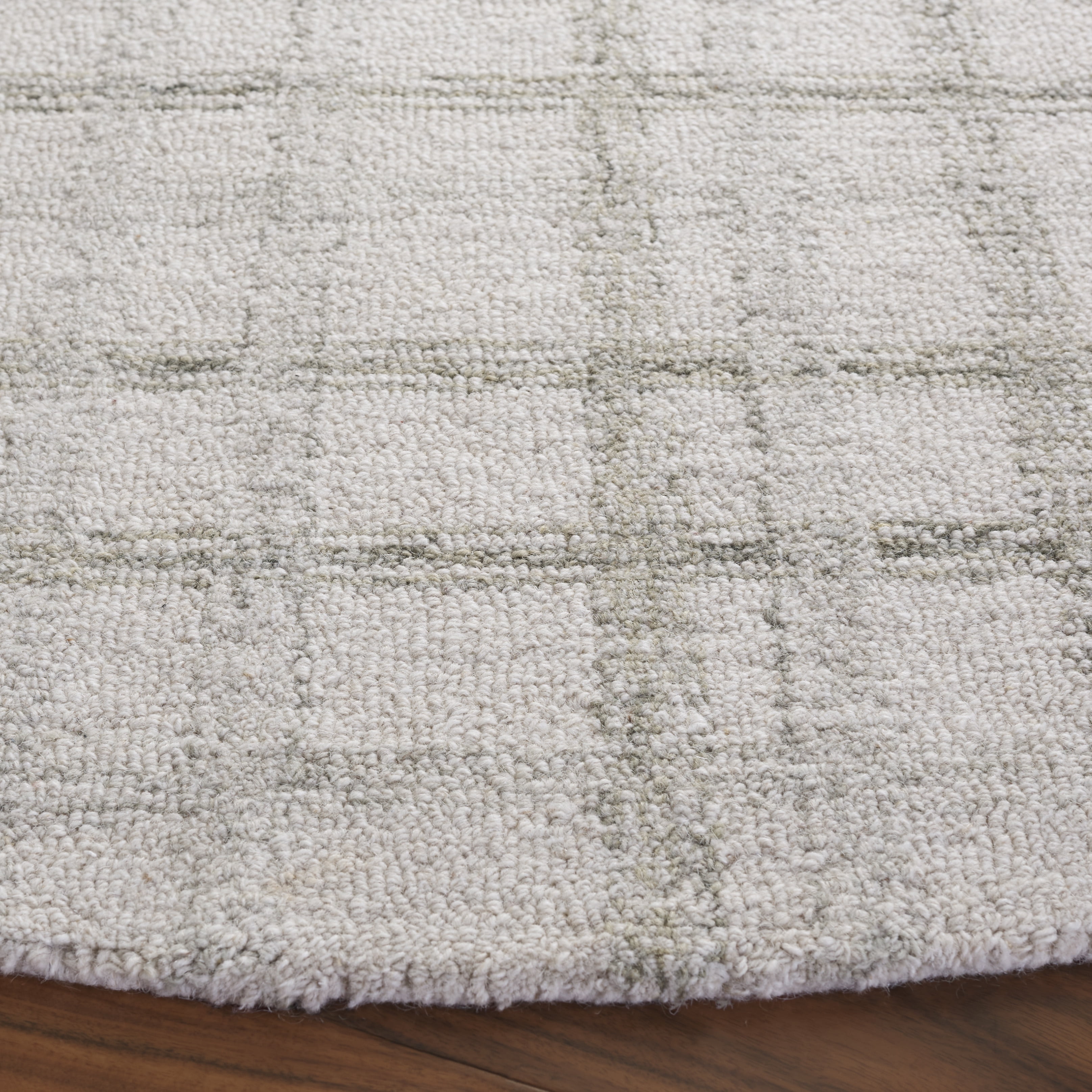 SAFAVIEH Ebony Deangelo Geometric Area Rug, Sage/Ivory, 6' x 6' Round