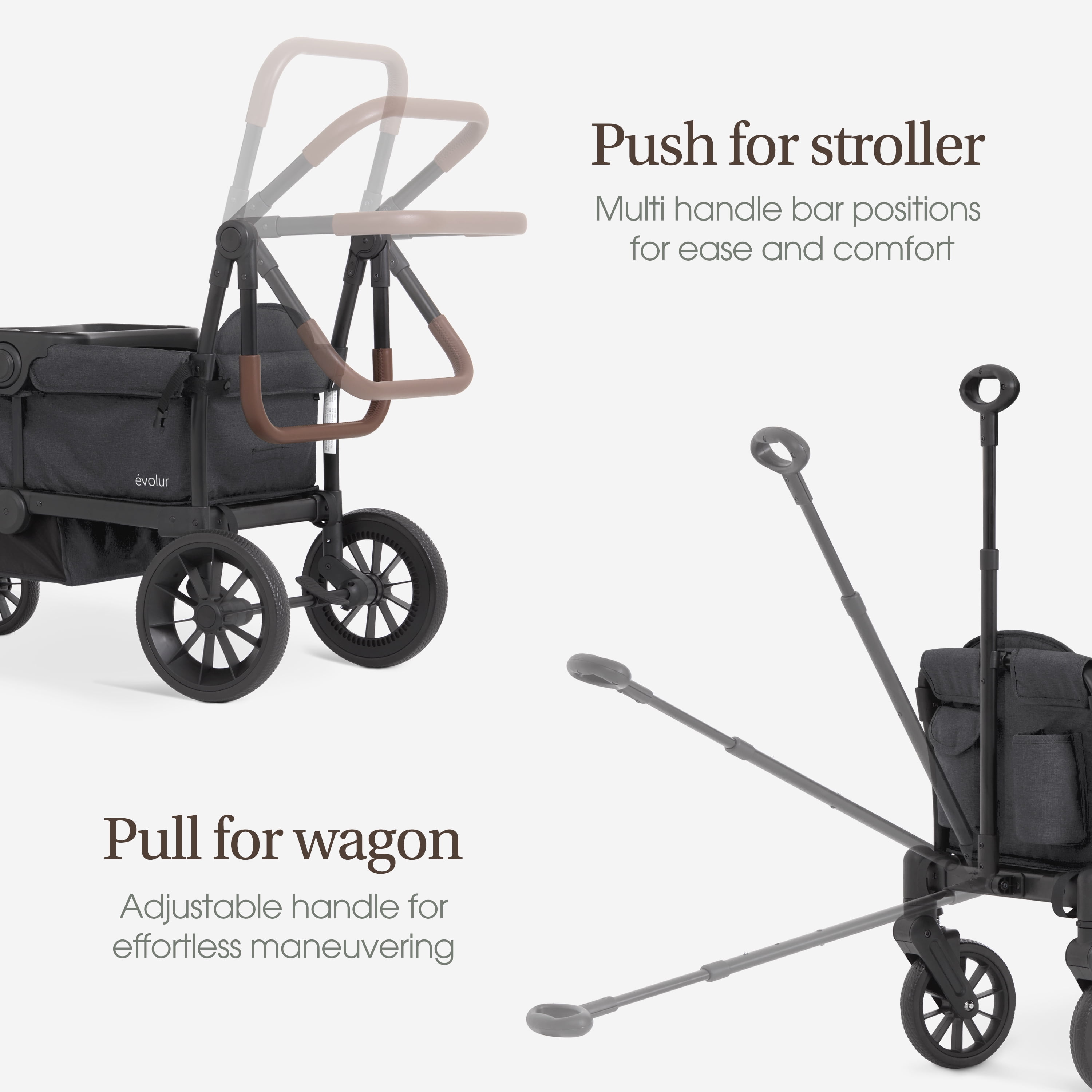 Evolur TrailBlazer Wagon Stroller, Black