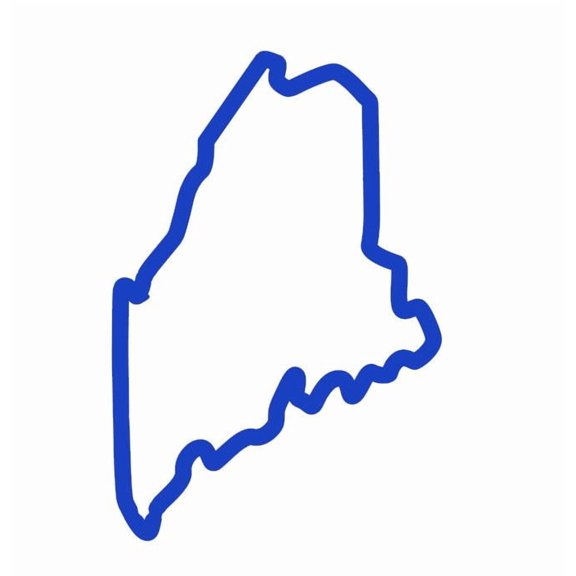 State Map Outline Maine Vinyl Decal Sticker UV & Waterproof Bumper Window Laptop Automotive Water Bottle Gift accessories – BLUE 5"