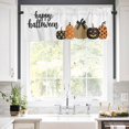 thumbnail image 5 of Happy Halloween Valances for Windows Dot Gold Pumpkin Rod Pocket Curtain Valance Window Treatment Short Curtains for Kitchen Living Room, 58"x16", 5 of 5