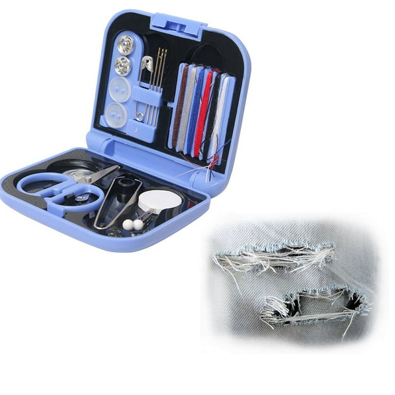 Travel Sewing Kit Thread Needles Mini Case Plastic Tape Scissors Pins. FAST  M5H2