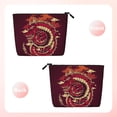 thumbnail image 2 of Makeup Bag Small Cosmetic Bags for Women Travel Toiletry Bag Zipper Pouch Purse Organizer Pouches, Red Dragon Cloud Japan Traditional, 2 of 7