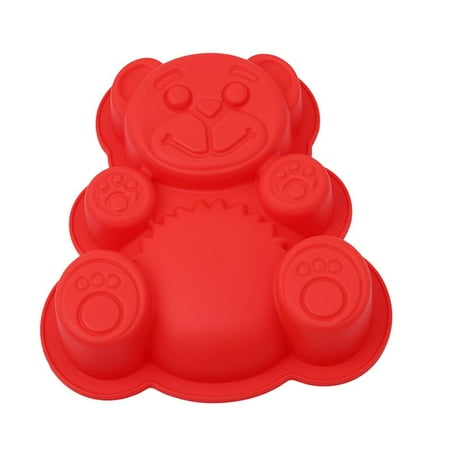 

Silicone Bear Shape Fondant Pan Mold DIY Cookie Tray Jelly Cutter 3D Chocolate Cutting Die Kitchen Baking Ca