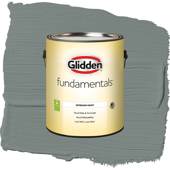 Glidden Fundamentals Thunderbolt / Gray, Flat Interior Paint, 1 Gallon