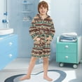 thumbnail image 5 of FORMRS Niños Bathrobe Unisex Hooded Robe Soft Plush Pajamas Sleepwear, Size 2-3T, Tribal Art, 5 of 7