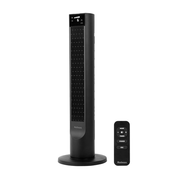 Holmes 36" CleanBreeze Oscillating Tower Fan, 6-Speed, Remote, Black