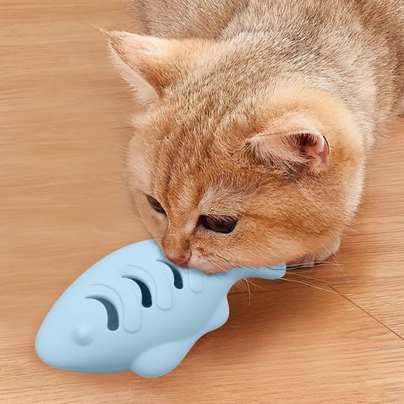 3pcs Cat Toys for Indoor Cats, Fish Shaped Chew Catnip Toys for Teeth Cleaning, Food Grade Silicone Cat Enrichment Toy, Interactive Kitten Teething Toys