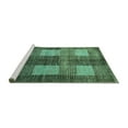 thumbnail image 2 of Ahgly Company Machine Washable Indoor Rectangle Abstract Turquoise Blue Modern Area Rugs, 3' x 5', 2 of 4