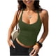 thumbnail image 1 of TaTaai Women's Casual Backless Tank Top Halter Neck Spaghetti Strap Crew Neck Solid Color Vest Soft Lightweight Spring Summer Daily Beach Wear Gift, 1 of 9