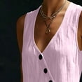 thumbnail image 5 of Jumpsuits for Women V Neck Sleeveless Wide Leg Jumpsuit Casual Long Rompers Pink XL, 5 of 7