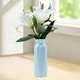 thumbnail image 5 of Modern Geometric Plastic Flower Vase | Small Floral Container for Home Decor | Living Room Centerpiece | White Gray Pink Blue Colors | 8-Inch Tall, 5 of 6