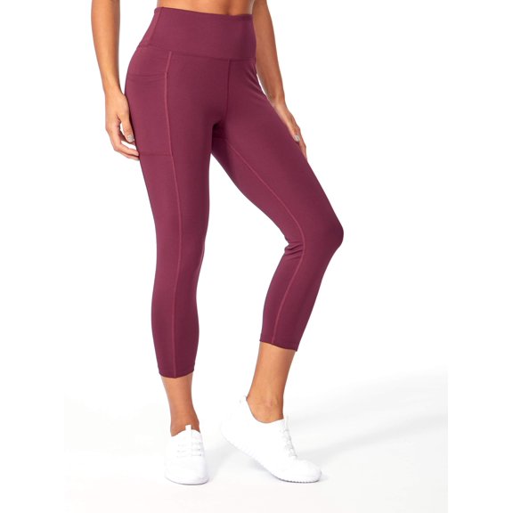 Bally Total Fitness Women's Active Core High Rise Flat Waist Mid Calf Capri Legging 22''