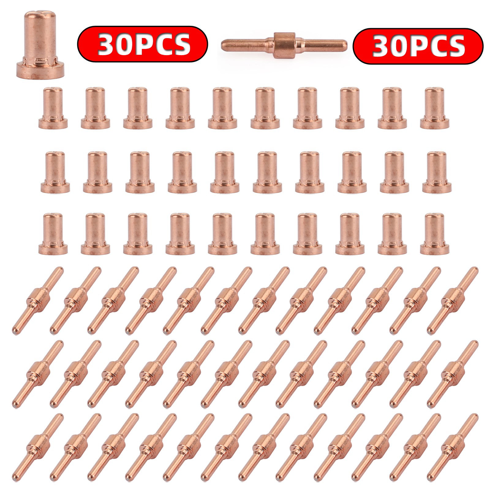 60pcs Plasma Cutting Consumables Cutter Electrode Nozzle Tip Extension New 