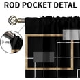 thumbnail image 5 of Geometry Square Frame Line Machine Washable Blackout Curtains, Urban Fashion Minimal Rod Pocket Window Treatments, Kids Room Drapes Do Not Fade Pattern Clear for Living Room Bedroom-W52xL84in, 5 of 5