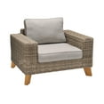 thumbnail image 2 of Bahamas Outdoor Wicker & Teak Wood Lounge Chair with Beige Olefin, 2 of 8
