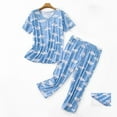 thumbnail image 2 of Women's Pajama Sets Short Sleeve Sleepwear Loungewear Summer Round Neck Suit Plus Size Womens Clothing, 2 of 3