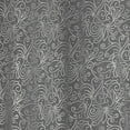 thumbnail image 2 of 3 Pc Gray Kitchen Window Curtain Set: Faux Silk, Metallic Raised Pin Dots Floral Design, 2 of 2