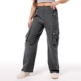 thumbnail image 5 of SNKSDGM Women's Plus Panties for Women Pack Thong Work Pants Women Cargo Plus Size High Waist Women's Wide Leg Trousers Straight Leg Work Pants Stylish Casual Pants for All Seasons, 5 of 7