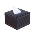 thumbnail image 3 of SPRING PARK Tissue Box Holder Leather Tissue Box Cover Square Tissue Dispenser Decorative Tissue Paper Holder is Finished in Rustic Wooden,Napkin Holder for Kitchen,Facial,Bathroom,Car, 3 of 6