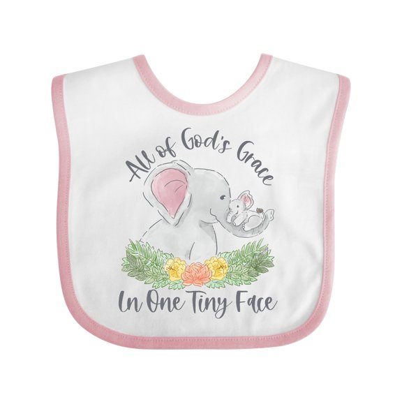 Inktastic All of God's Grace in One Tiny Face Boys or Girls Baby Bib
