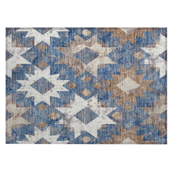 Dalyn Rugs Machine Washable Indoor/Outdoor Chantille Blue 1'8" x 2'6" Rug
