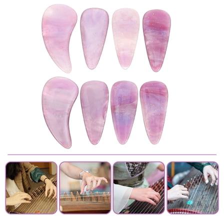 Masteelf  8 Pcs Finger Guzheng Nail Pieces Fake Nails Practice Child