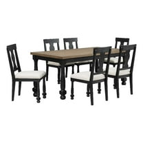 Furniture of America Peregrine Wood 7-Piece Dining Table Set in Black
