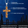 thumbnail image 2 of Gem Stone King 925 Sterling Silver Orange Red Madeira Citrine Cross Pendant Necklace for Women | 2.40 Cttw | Gemstone November Birthstone | Oval 6X4MM | With 18 inch Chain, 2 of 6
