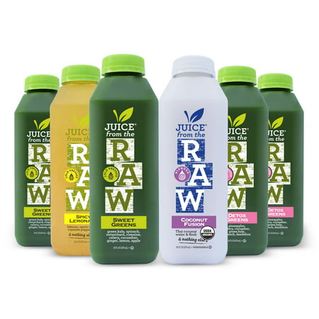 Juice From the RAW 3-Day ORGANIC Detox Juice Cleanse - COLD-PRESSED (NEVER BLENDED) - 18 Bottles (16 fl