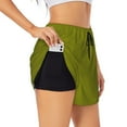 thumbnail image 3 of Lsque Olive Printed Women's Running Shorts with Liner Pockets,Elastic Quick Dry Workout Athletic Gym Yoga Shorts,Womens High Waist Shorts-X-Large, 3 of 9