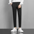 thumbnail image 4 of Pantalones grises para hombre, trajes de trabajo fluidos drapeados para hombre, pantalones de tela de oficina, elegantes, coreanos, reseñas, muchas prendas de diseñador, formales, 4 of 4