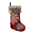 thumbnail image 6 of Christmas Stockings - 4 Pack 18" Big Christmas Stocking Stuffers Snowflake Santa Snowman Reindeer Burlap Plaid Socks with Plush Cuff Gift Candy Socks for Family Holiday Christmas Party Decorations, 6 of 8