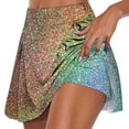 thumbnail image 2 of FASHOFT Tennis Skirt For Women Shiny Sequin Double Layer Skort Elastic Waist For Carnival Events And Daily Sports Activities Womens Athletic Skirts Multicolour, 2 of 6