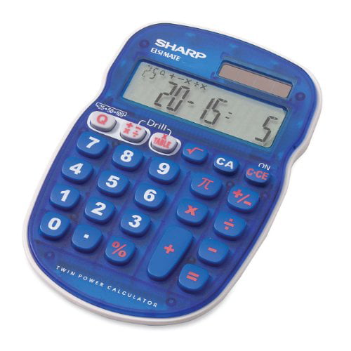 Sharp Calculatrice à 10 Chiffres Fonction de Forage, 3-1/3 x 5 x 3/4 Pouces, Bleu (SHRELS25BBL)