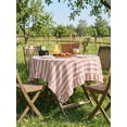 thumbnail image 2 of Red Striped Ruffle Tablecloth, Farmhouse Style, Rectangular, 1pc, 2 of 8