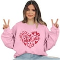 thumbnail image 6 of Wycnly Womens Valentine's Day Sweatshirt Crewneck Sweatshirt for Women Happy Valentine's Day Trendy Letter Print Pullover Sweater Ladies Girls Spring Loose Long Sleeve Tops, 6 of 6