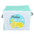 thumbnail image 1 of Bolsa de almacenamiento con cremallera, impermeable, a prueba de humedad y polvo, para colchas, ropa de cama, mantas y organizadores con asa (verde, blanco y naranja)., 1 of 14