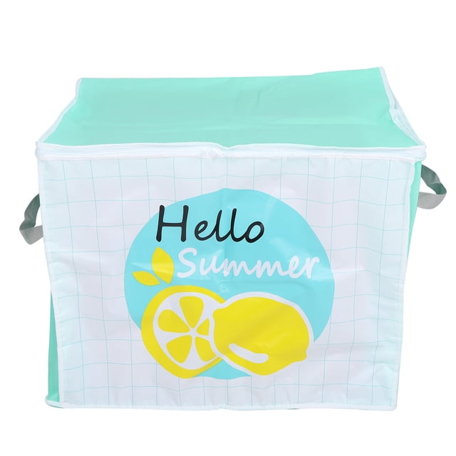 Bolsa de almacenamiento con cremallera, impermeable, a prueba de humedad y polvo, para colchas, ropa de cama, mantas y organizadores con asa (verde, blanco y naranja).