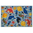 thumbnail image 1 of Tapis rectangle amusant pour enfant Aquarium multicolore nylon, 1 of 2