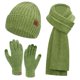 thumbnail image 1 of Conjunto de gorro de punto para invierno, bufanda y guantes, color verde AQOTHES, 1 of 7