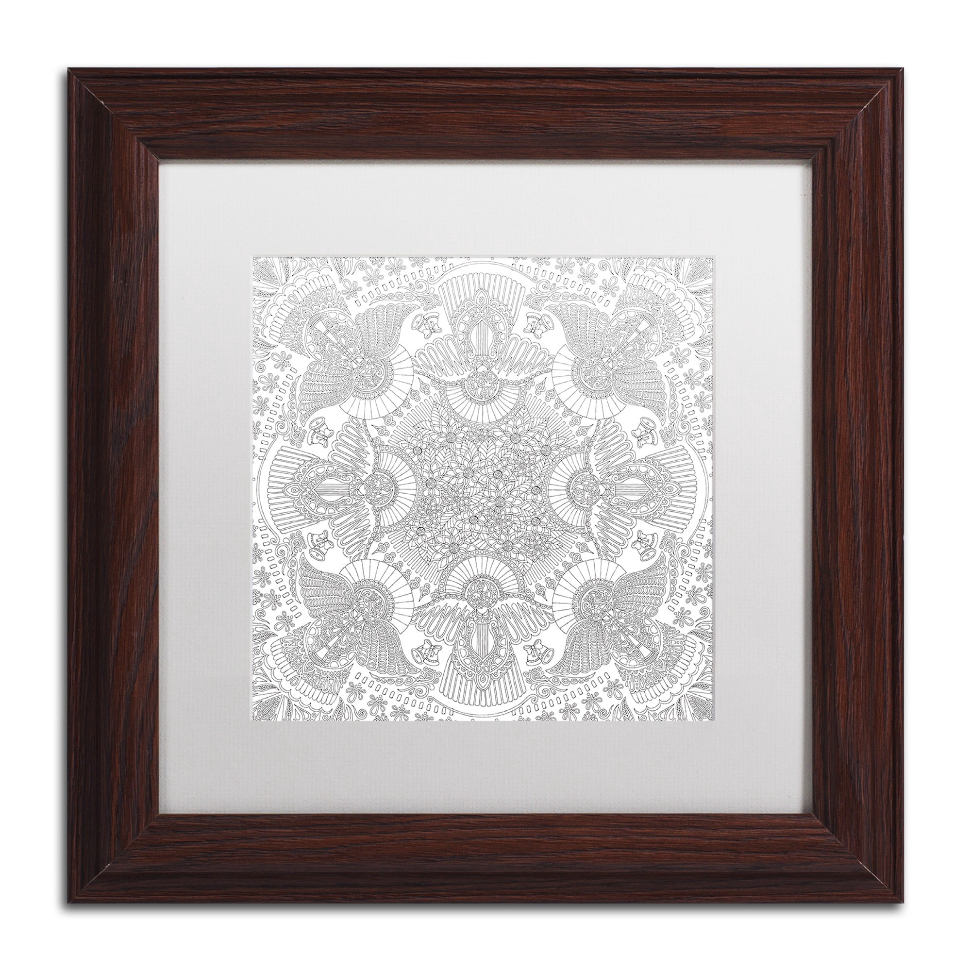 Trademark Fine Art "Christmas Angels" Canvas Art by Hello Angel, White Matte, Wood Frame