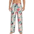 thumbnail image 2 of Picia Roses and Butterflies Mens Soft Woven Cotton Elastic Waistband Sleep Pajama Pant Lounge Sleep Pant With Pockets And Drawstring-Large, 2 of 9