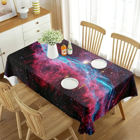 

Outer Space Tablecloth Galaxy Stars Planets In The Universe Milky Way Rectangular Table Cover for Dining Room Kitchen r