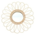 thumbnail image 1 of IFANLANDOR 1Set Rattan Boho Wall Decor Hanging Mirror Home Decoration 38x38x1in, 1 of 8