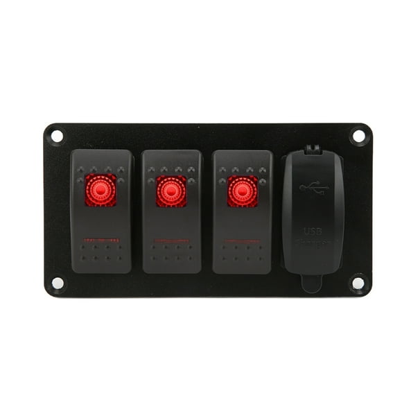 Toggle Switch Panel,4 Gang LED Rocker USB Rocker Switch LED Rocker Switch Modern Innovation