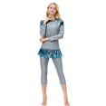 thumbnail image 3 of IBTOM CASTLE Women Burkini Swimsuits Modest Muslim Swimwear Islamic Long Sleeve Full Cover Hijab Top Skirted Swim Capris ​Pants Set 2XL Gray, 3 of 8