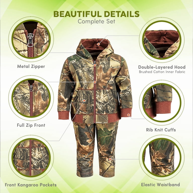 3-Piece Camouflage Hoodie Set For Baby Boys - Hoodie, Long Sleeve Shirt & Pants (6-12 Months)