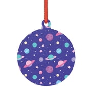 Giroia Space for Acrylic Christmas Pendant for Christmas Tree Winter Holiday Xmas Gift for Women Men Hanging Ornament 3"-Round Shape