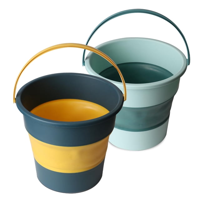 WADAYEY 2Pack Cubeta Plegable,Cubo de Limpieza Plegable,Cubos de plástico Plegables 10 L,bañera Redonda Plegable para Limpieza,Barreño Flexible para jardí